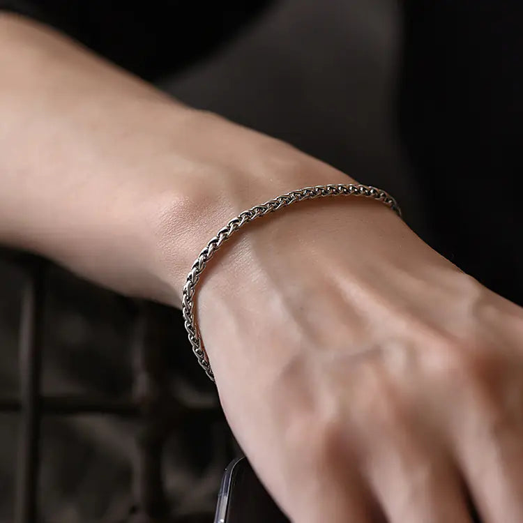 Vintage Thai Silver Twisted Bracelet in S925 Sterling Silver